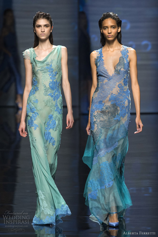 alberta ferretti spring 2013 rtw blue green gowns