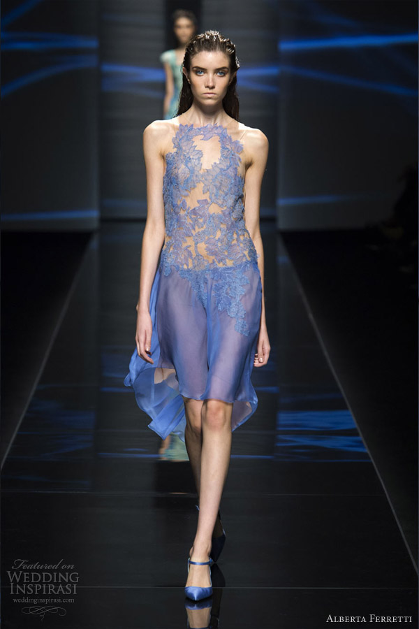 alberta ferretti spring 2013 rtw blue short dress