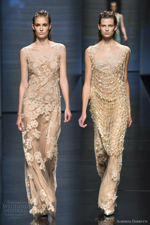 alberta ferretti spring summer 2013 ready to wear beige dresses