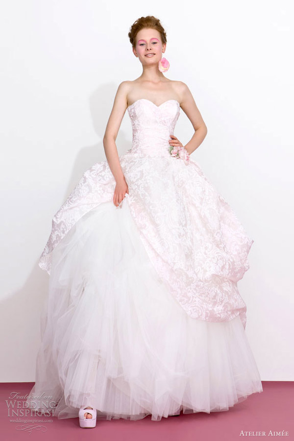 atelier aimee 2013 pink wedding dresses print ball gown