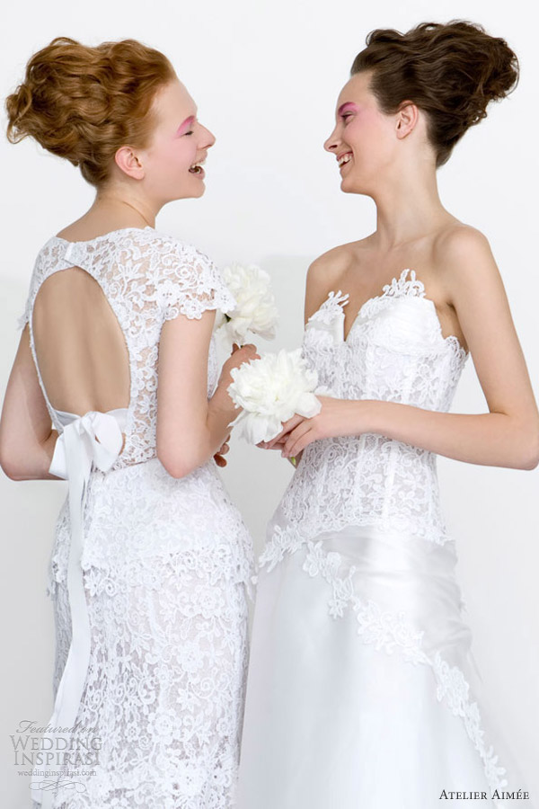atelier aimee bridal 2013 lace peplum wedding dress