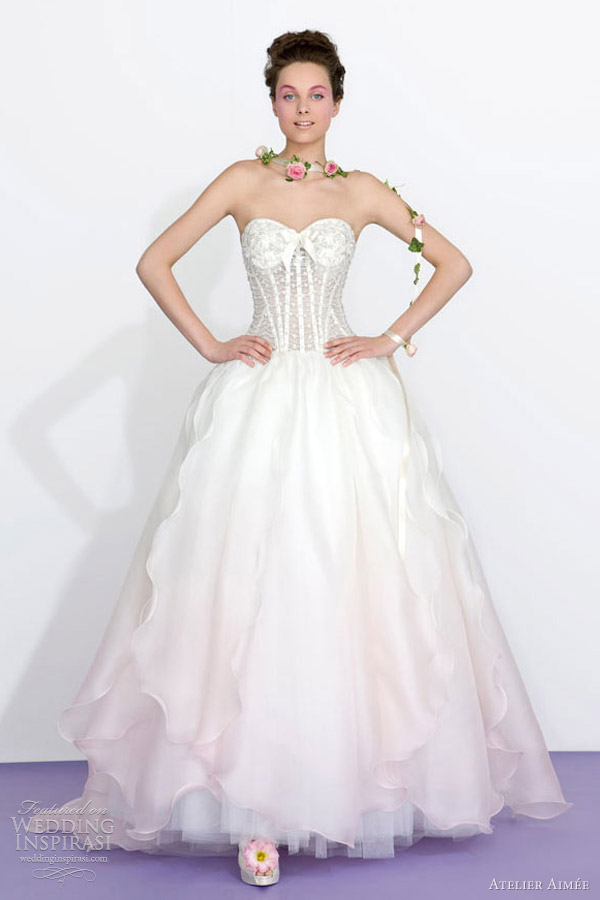 atelier aimee bridal 2013 pink ombre color wedding dress