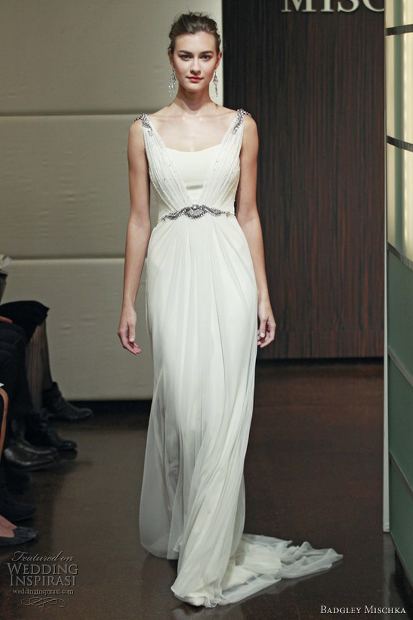 badgley mischka wedding dresses fall 2013 virgo sleeveless embellished straps