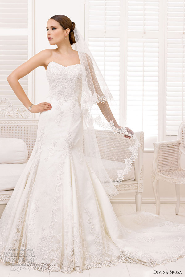 divina sposa wedding dresses 2013 bridal strapless lace gown