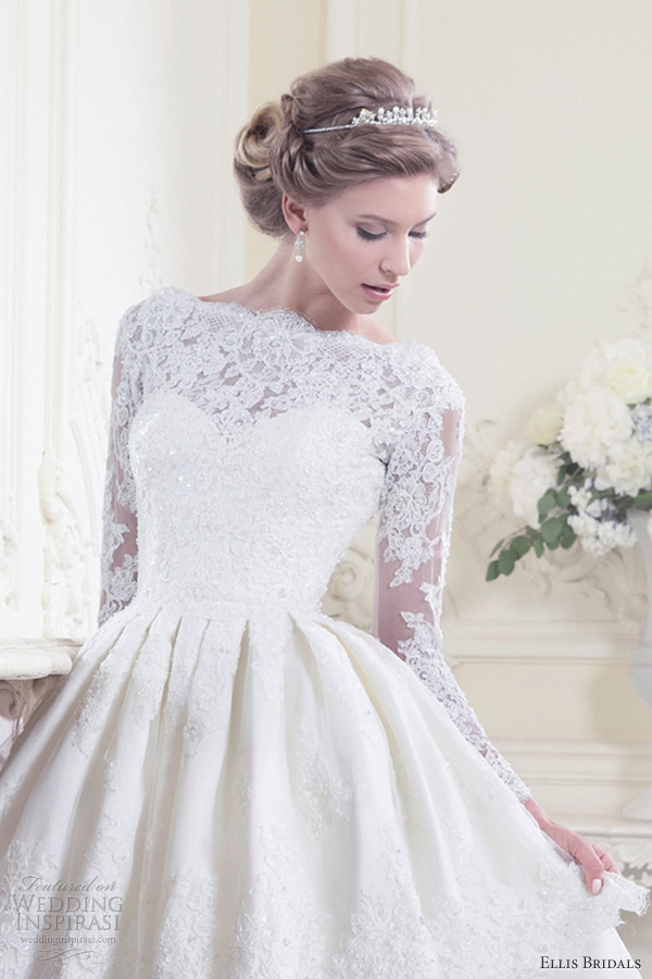 ellis bridals 2013 long sleeve tea length 11317