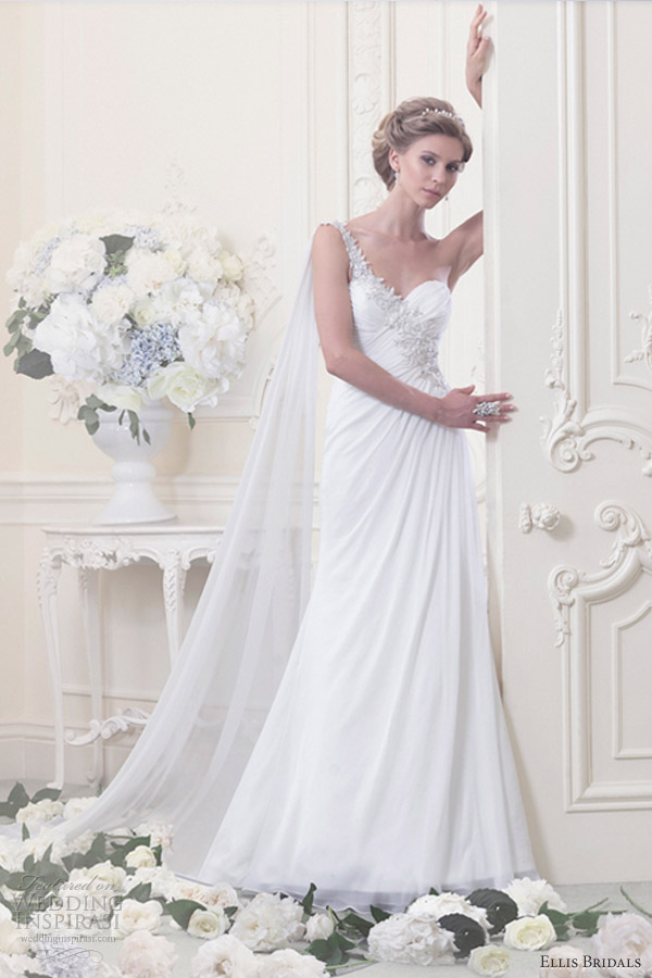 ellis bridals 2013 one shoulder chiffon gown 11345