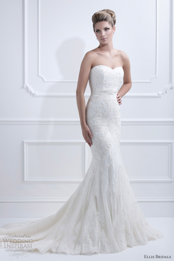 ellis bridals 2013 strapless wedding dress 11330 full