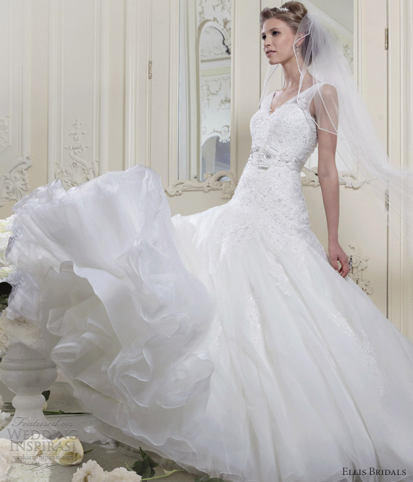 ellis bridals wedding dresses 2013 sleeveless fit flare straps 11364 full