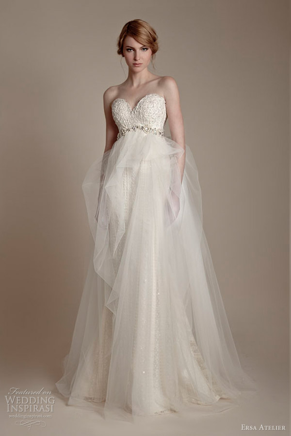 ersa atelier bridal 2013 strapless sweetheart wedding dress tulle skirt