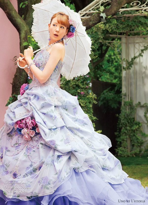 floral purple romantic antoinette ball gown wedding dress reina triendl