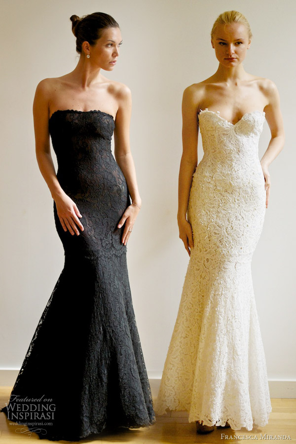 francesca miranda bridal spring 2013 vera black white wedding dress