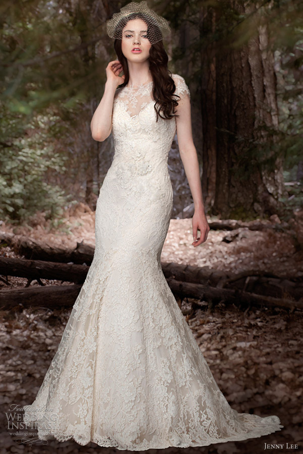 jenny lee bridal spring 2013 cap sleeve mermaid gown 1309