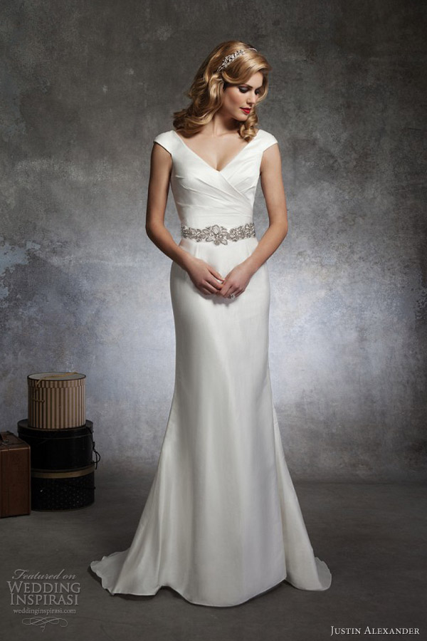 justin alexander bridal spring 2013 cap sleeve wedding dress 8667