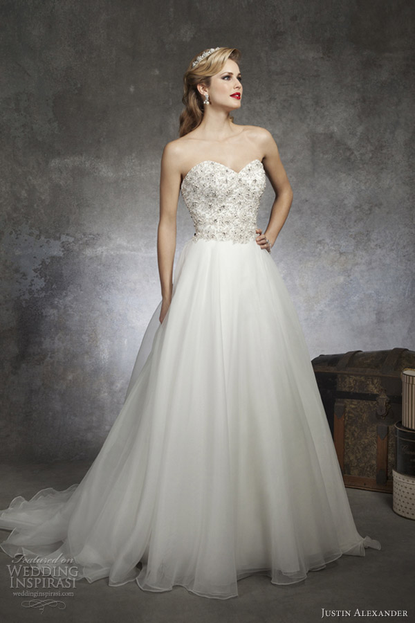 justin alexander spring 2013 strapless wedding dress style 8670