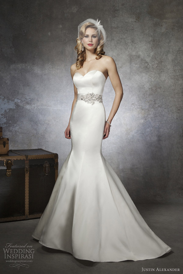 justin alexander wedding dresses spring 2013 strapless satin mermaid gown 8659