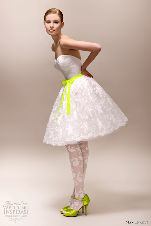 max chaoul 2013 bridal brigitte 1960 short lace wedding dress