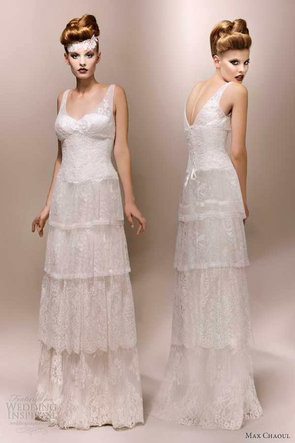 max chaoul bridal 2013 gloria 1930s lace wedding dress