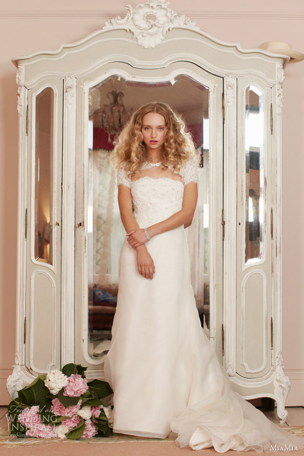 miamia wedding dresses spring 2013 oleander gown lace bolero shrug jacket