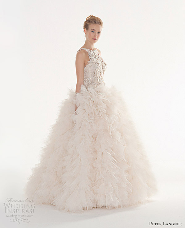 peter langner couture wedding dresses 2013 follia sleeveless ball gown