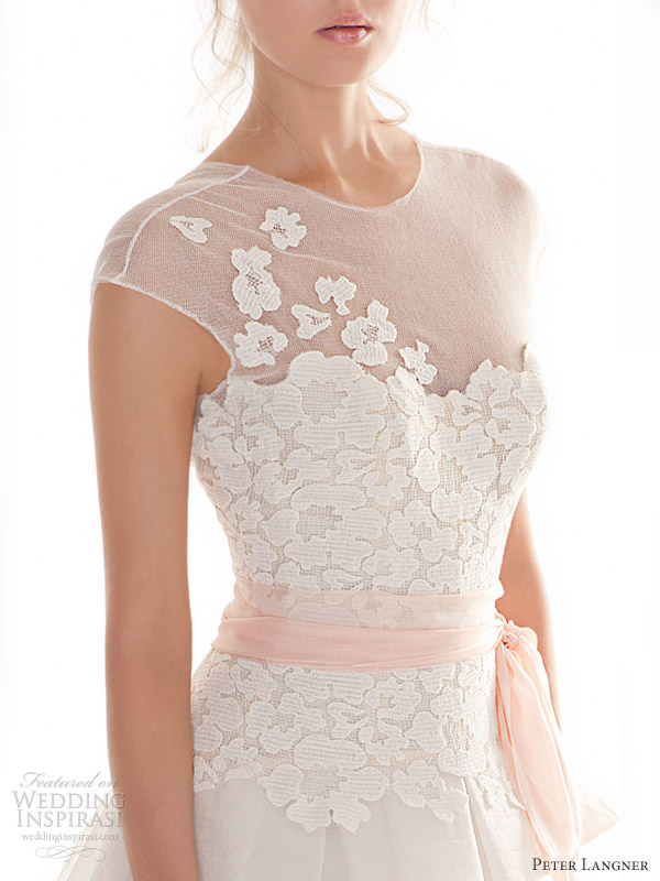 peter langner wedding dresses 2013 waking up pink detail