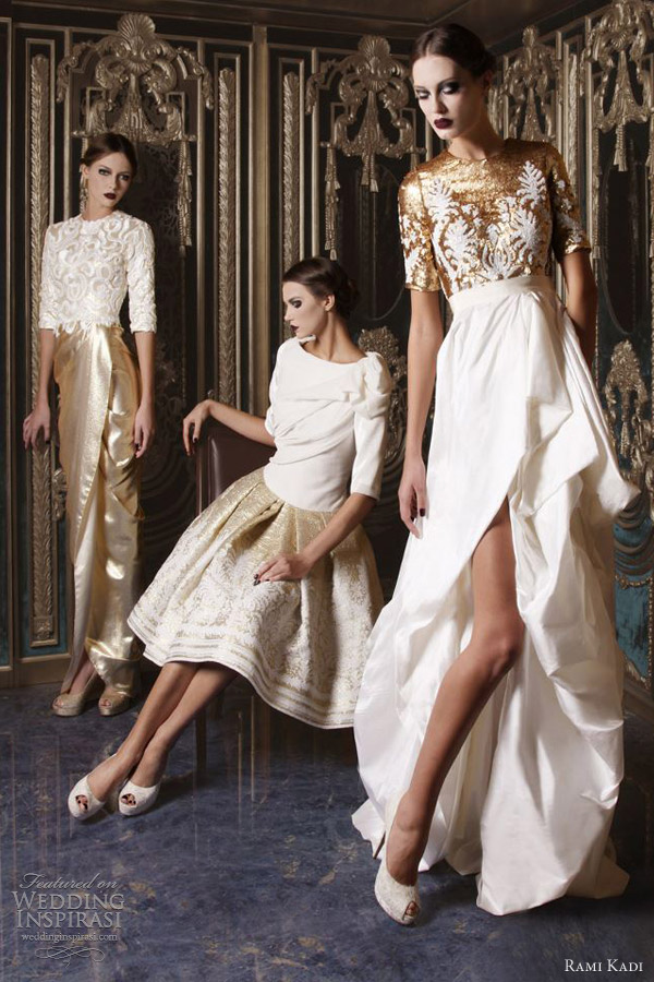 rami kadi 2013 haute couture white gold wedding dresses