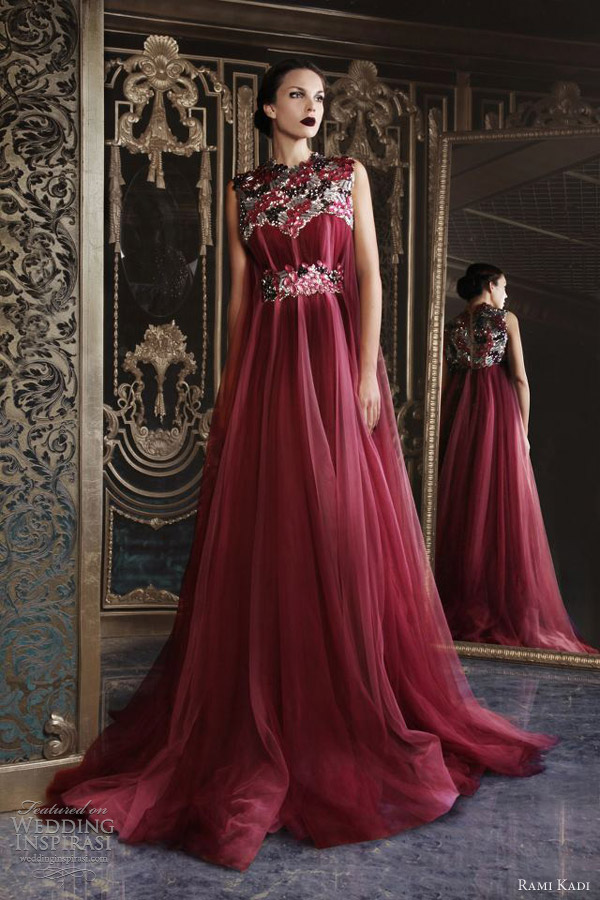 rami kadi couture 2013 sleeveless swarovski red gown
