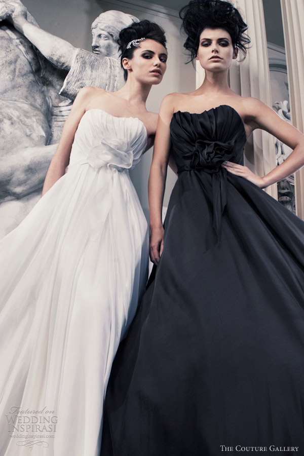 the couture gallery bridal 2012 2013 anna may white ava black wedding dress