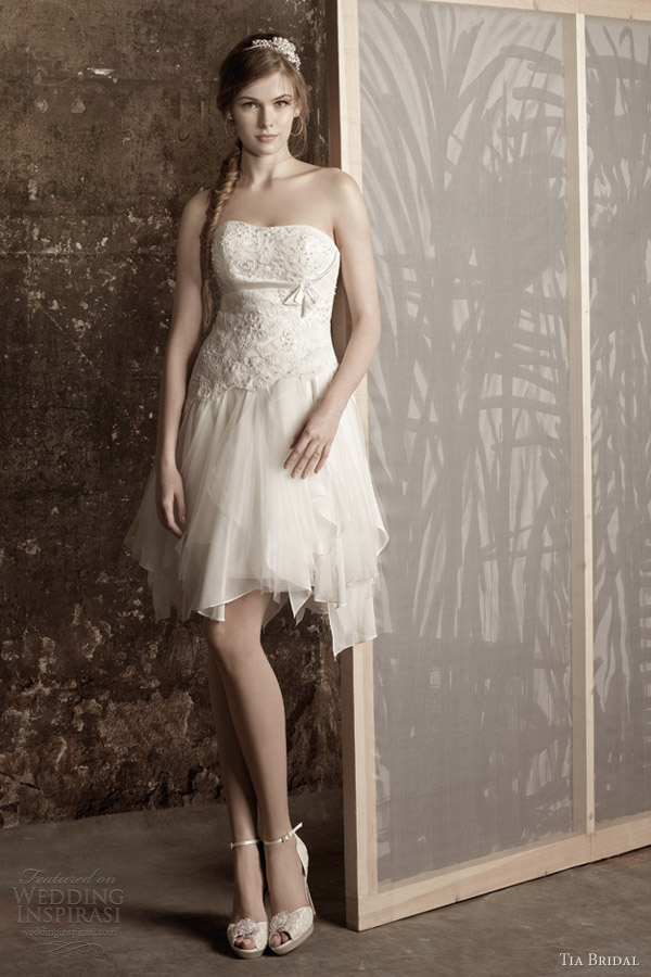 tia bridal 2013 romance wedding dress 5352 strapless short