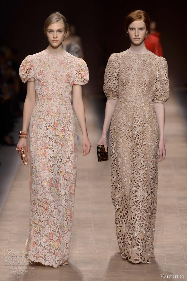 valentino spring summer 2013 puff sleeve lace dresses