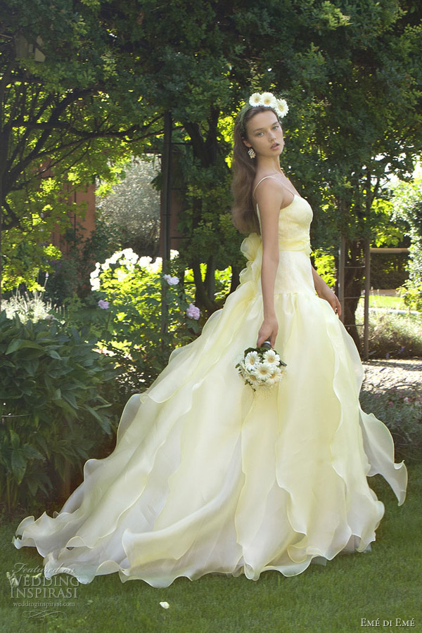 eme di eme wedding dresses 2013 pale yellow gown eme di eme wedding dresses 2013 pale yellow gown