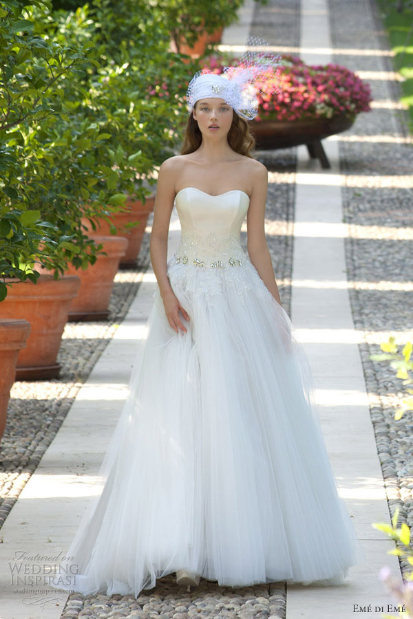 eme di eme wedding dresses 2013 strapless romantic tulle gown