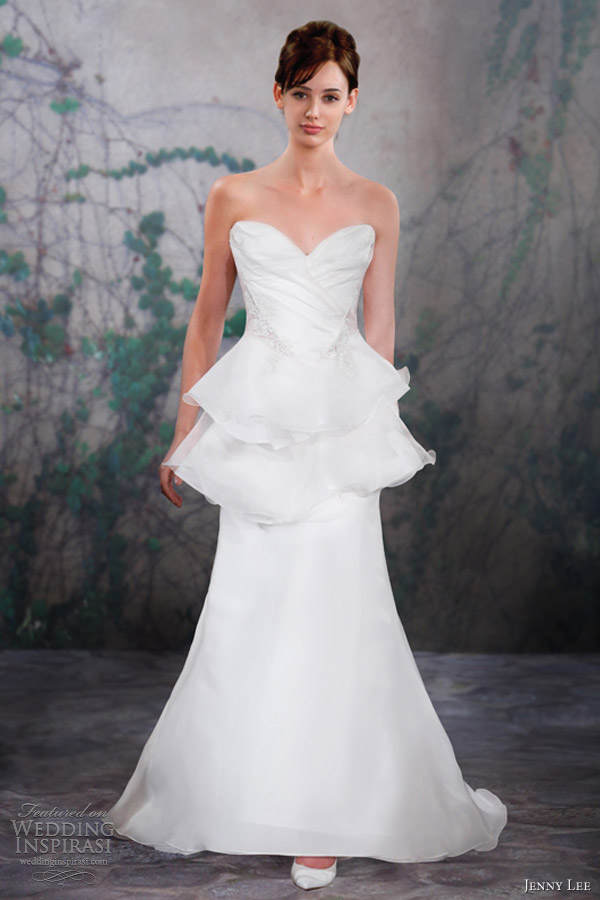 jenny lee wedding dresses fall 2013 strapless sweetheart gown peplum 1323