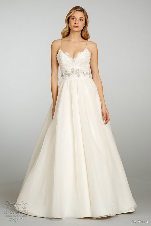 jim hjelm bridal spring 2013 ball gown alencon lace bodice 8303