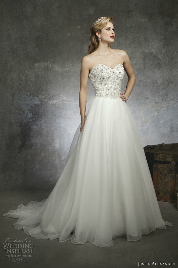 justin alexander bridal spring 2013 wedding dress style 8670 strapless gown