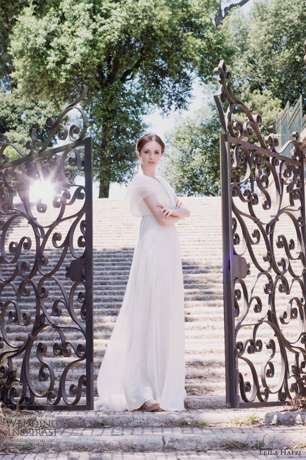 leila hafzi bridal 2013 frida wedding dress short sleeves empire waist leila hafzi bridal 2013 frida wedding dress short sleeves empire waist