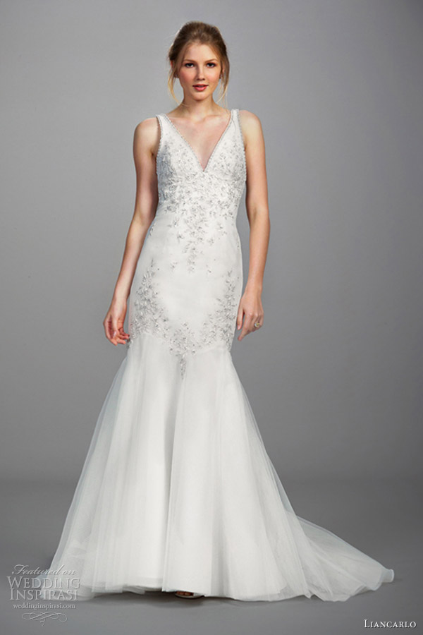 liancarlo bridal spring 2013 sleeveless mermaid wedding gown style 5828