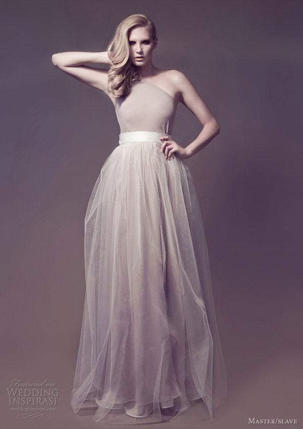 master slave bridal 2013 flora galaxies one shoulder gown tulle skirt