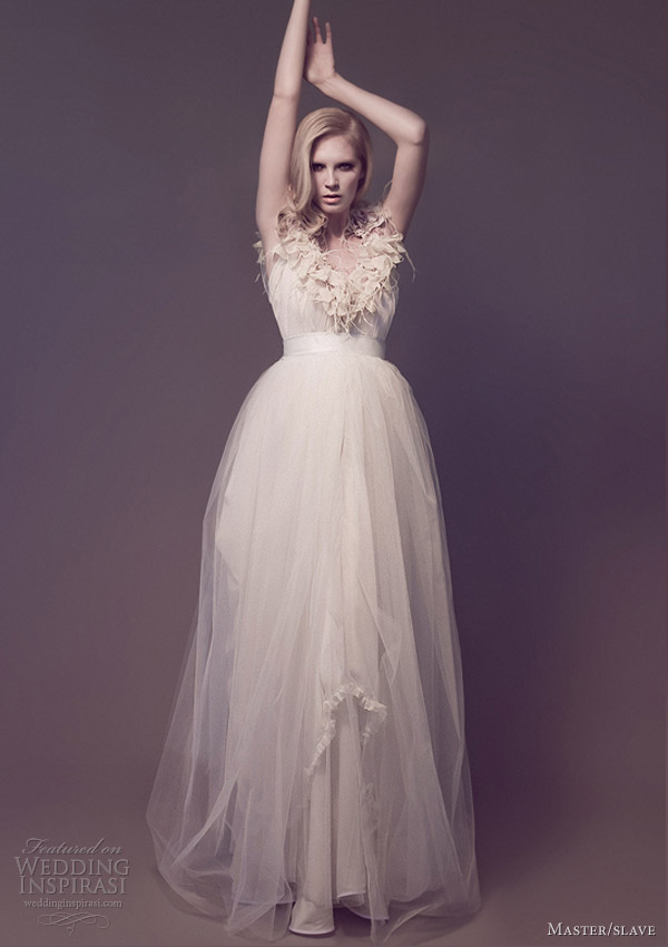 master slave wedding dresses 2013 flora galaxies triangle chiffon gown