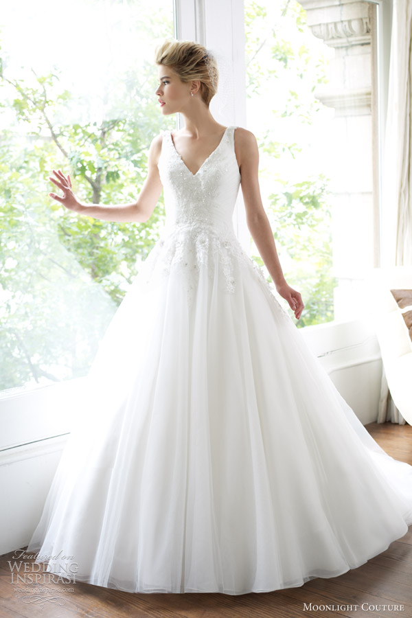 moonlight couture wedding dresses spring 2013 sleeveless ball gown h1213