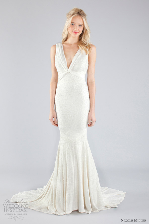 nicole miller wedding dresses fall 2013 bridal sleeveless mermaid gown train