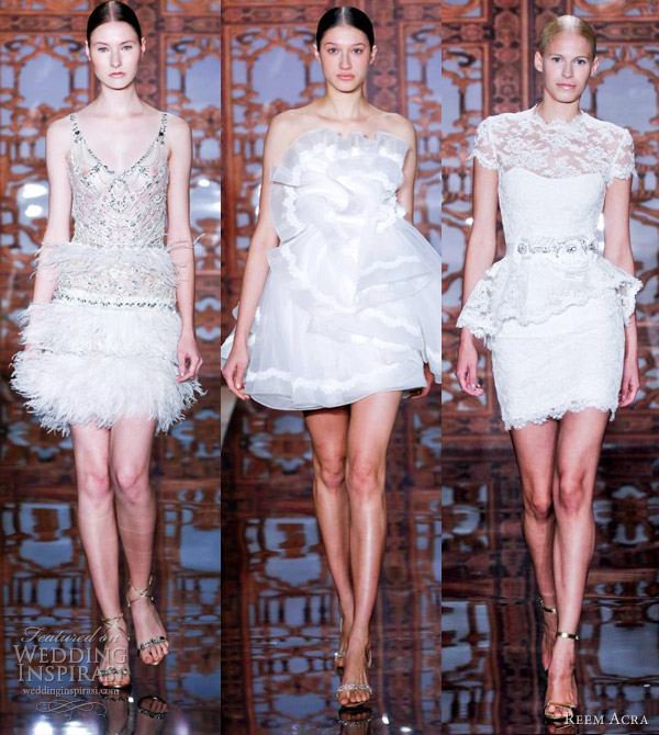 reem acra short wedding dresses fall 2013