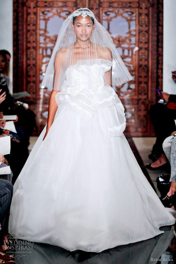 reem acra wedding dresses fall 2013 strapless ball gown