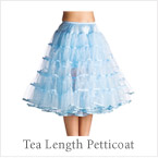 tea length petticoat crinoline blue color