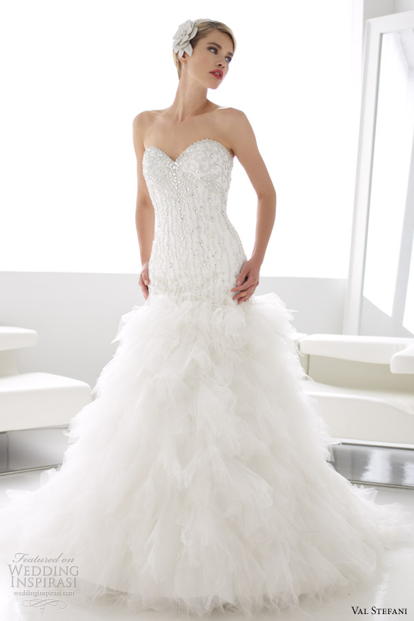 val stefani spring 2013 strapless tulle fit flare embroidered bodice d8035