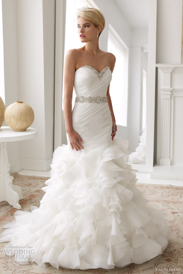 val stefani wedding dresses spring 2013 strapless sweetheart fit flare gown d8033