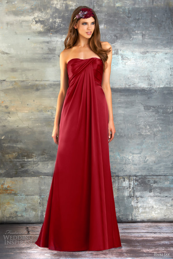 bari jay spring 2013 bridesmaids collection strapless gown draped style 678