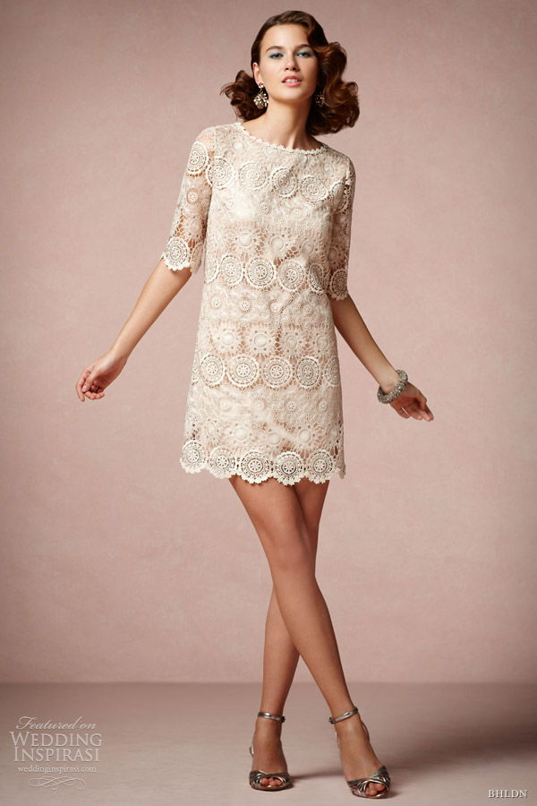 bhldn spring 2013 agata swing short lace wedding dress sleeves va et vien