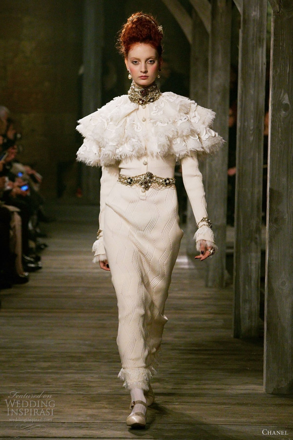 chanel pre fall winter 2013 ready to wear long sleeve white dress