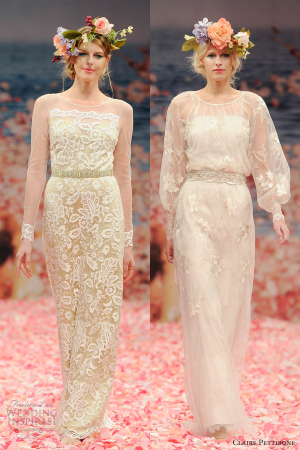 claire pettibone bridal spring 2013 wedding dresses with long sleeves helena peace