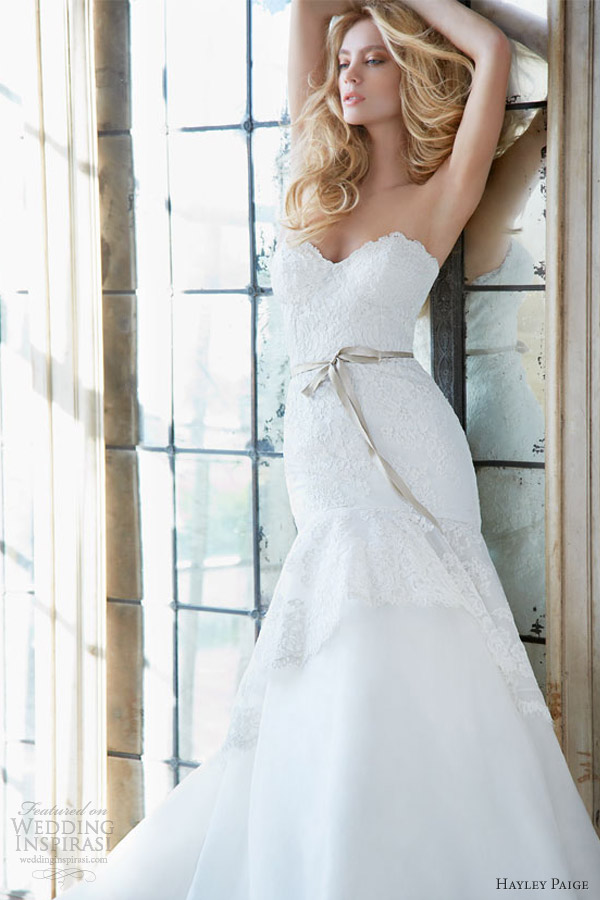 hayley paige spring 2013 candice fit flare lace organza gown sweetheart bustier peplum ribbon hp6301 hayley paige spring 2013 candice fit flare lace organza gown sweetheart bustier peplum ribbon hp6301
